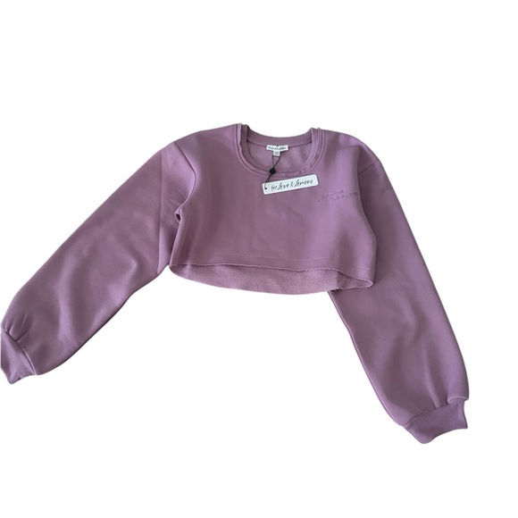 For Love And Lemons Josie Cropped Sweatshirt NWT - Picture 2 of 3